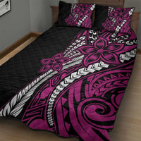 Polynesian Plumeria Floral Tattoo Pattern Quilt Bed Set Pink Style LT9 - Polynesian Pride