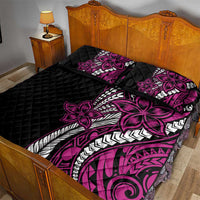 Polynesian Plumeria Floral Tattoo Pattern Quilt Bed Set Pink Style LT9 - Polynesian Pride