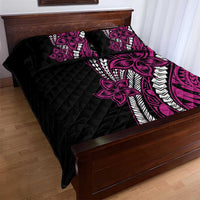 Polynesian Plumeria Floral Tattoo Pattern Quilt Bed Set Pink Style LT9 - Polynesian Pride
