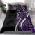 Polynesian Plumeria Floral Tattoo Pattern Bedding Set Purple Style