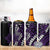 Polynesian Plumeria Floral Tattoo Pattern 4 in 1 Can Cooler Tumbler Purple Style