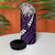 Polynesian Plumeria Floral Tattoo Pattern 4 in 1 Can Cooler Tumbler Purple Style