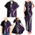 Polynesian Plumeria Floral Tattoo Pattern Family Matching Tank Maxi Dress and Hawaiian Shirt Purple Style