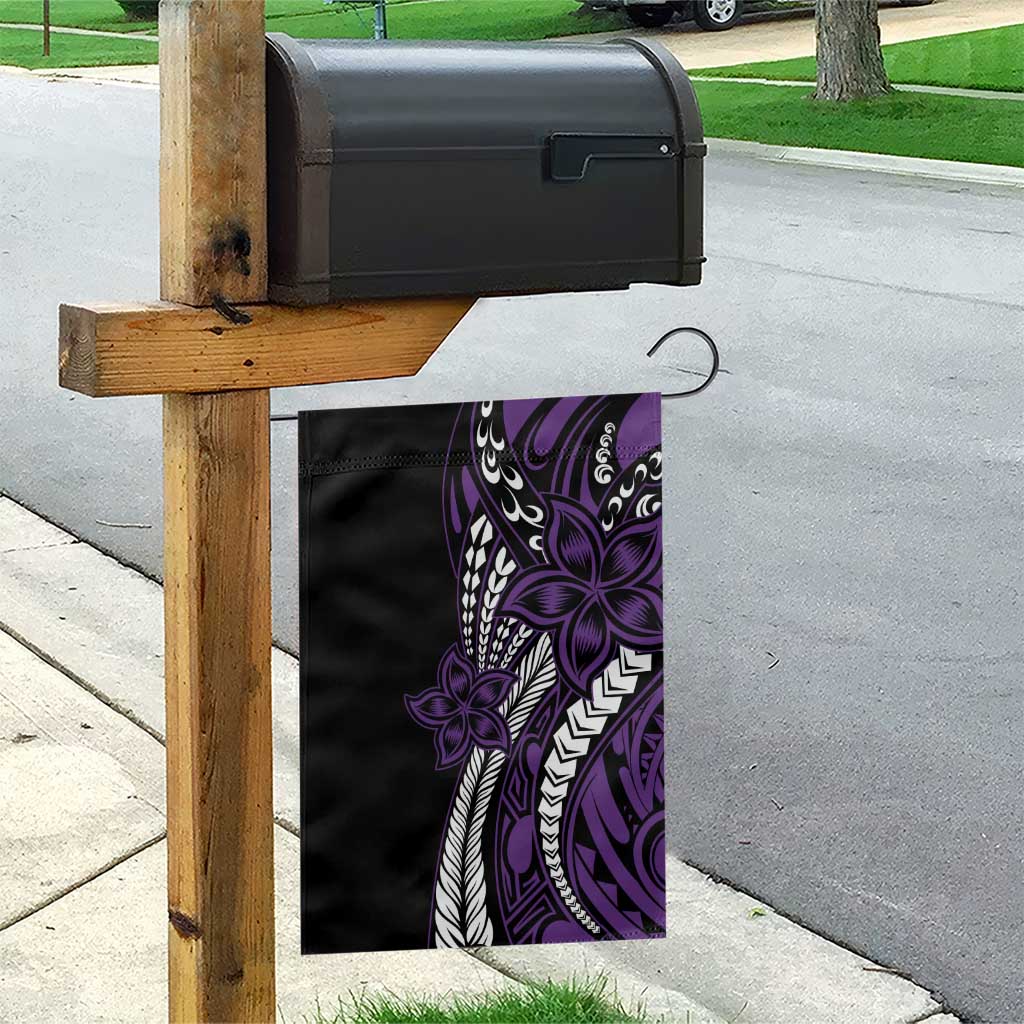 Polynesian Plumeria Floral Tattoo Pattern Garden Flag Purple Style