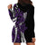 Polynesian Plumeria Floral Tattoo Pattern Hoodie Dress Purple Style