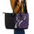 Polynesian Plumeria Floral Tattoo Pattern Leather Tote Bag Purple Style