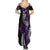 Polynesian Plumeria Floral Tattoo Pattern Summer Maxi Dress Purple Style