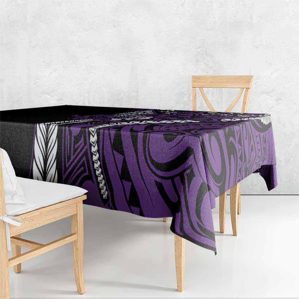 Polynesian Plumeria Floral Tattoo Pattern Tablecloth Purple Style