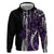 Polynesian Plumeria Floral Tattoo Pattern Zip Hoodie Purple Style