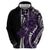 Polynesian Plumeria Floral Tattoo Pattern Zip Hoodie Purple Style