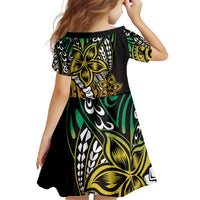 Polynesian Plumeria Floral Tattoo Pattern Family Matching Off Shoulder Maxi Dress and Hawaiian Shirt Reggae Style