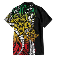 Polynesian Plumeria Floral Tattoo Pattern Family Matching Tank Maxi Dress and Hawaiian Shirt Reggae Style