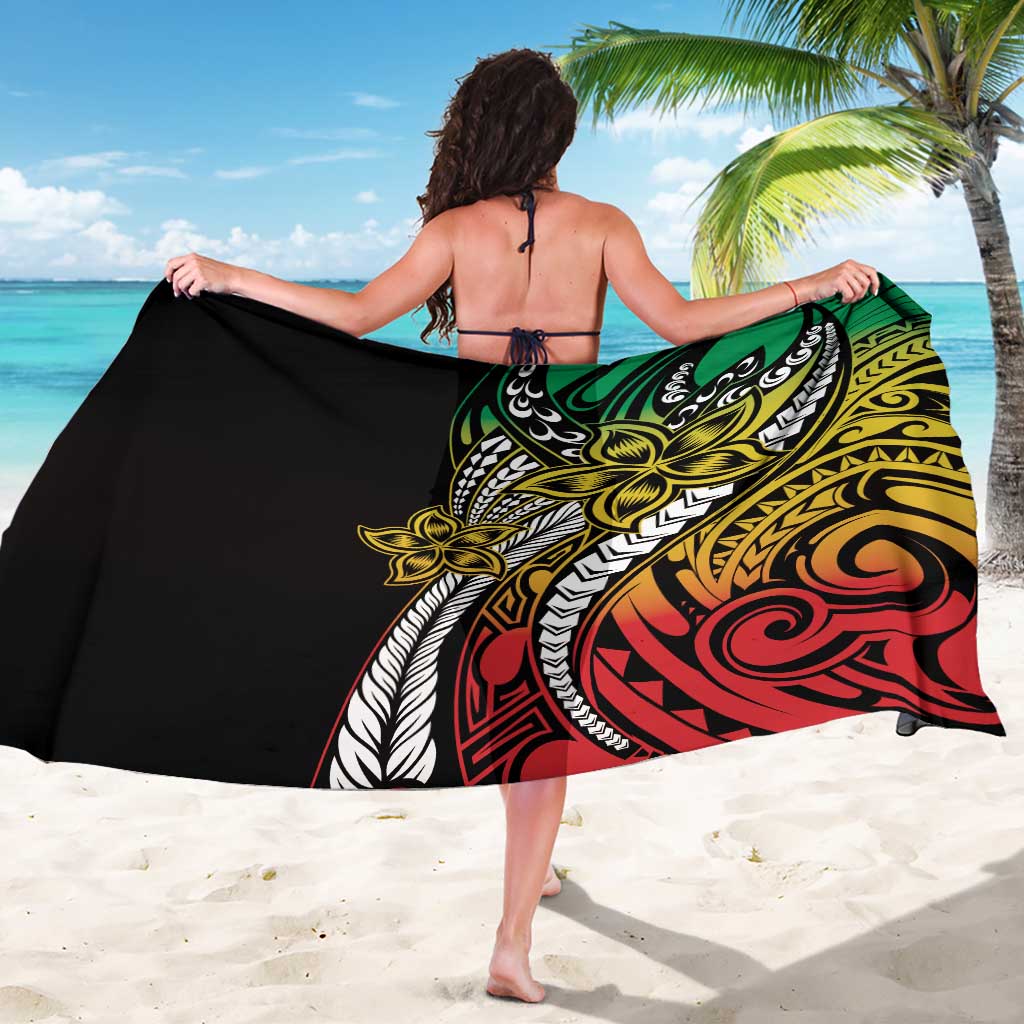 Polynesian Plumeria Floral Tattoo Pattern Sarong Reggae Style