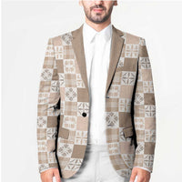 Hawaiian Palaka Quilt Pattern Blazer Hawaii Culture Bird of Paradise Exotic Motif - Polynesian Pride