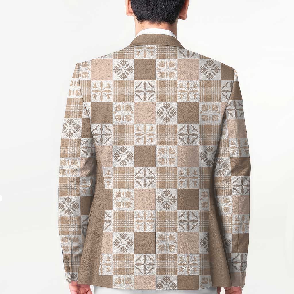 Hawaiian Palaka Quilt Pattern Blazer Hawaii Culture Bird of Paradise Exotic Motif - Polynesian Pride