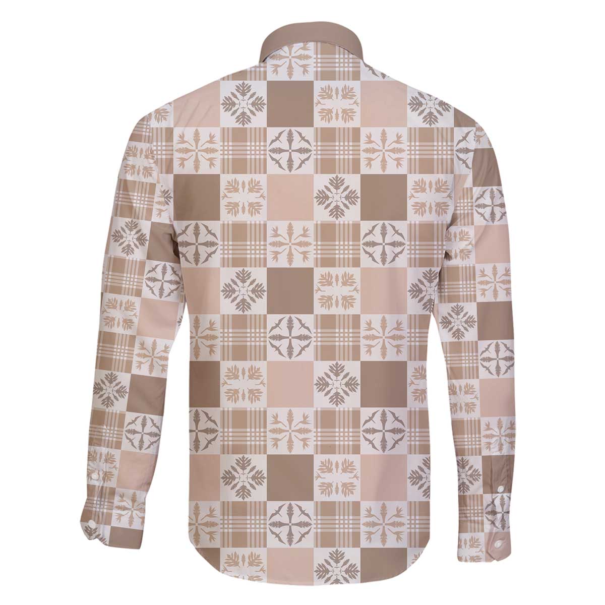 Hawaiian Palaka Quilt Pattern Family Matching Off The Shoulder Long Sleeve Dress and Hawaiian Shirt Hawaii Culture Bird of Paradise Exotic Motif - Polynesian Pride