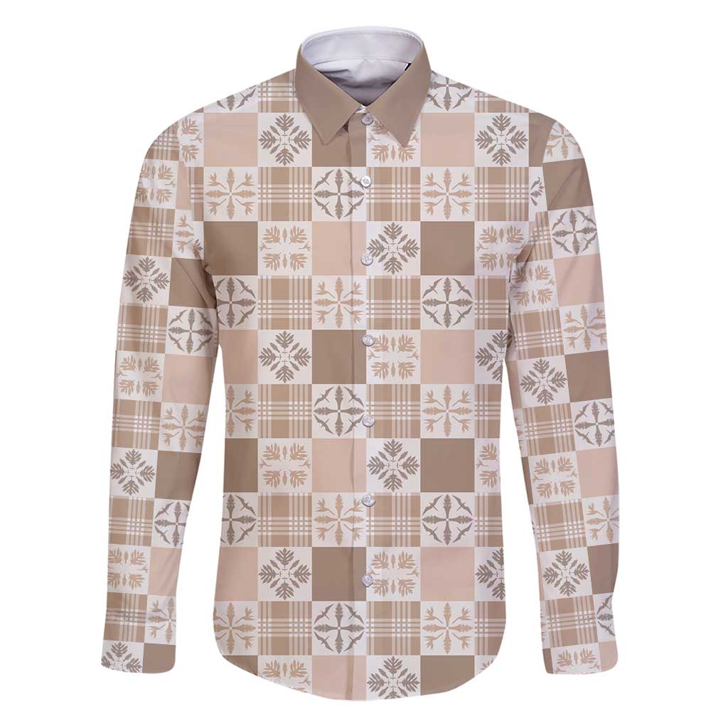 Hawaiian Palaka Quilt Pattern Family Matching Puletasi and Hawaiian Shirt Hawaii Culture Bird of Paradise Exotic Motif - Polynesian Pride