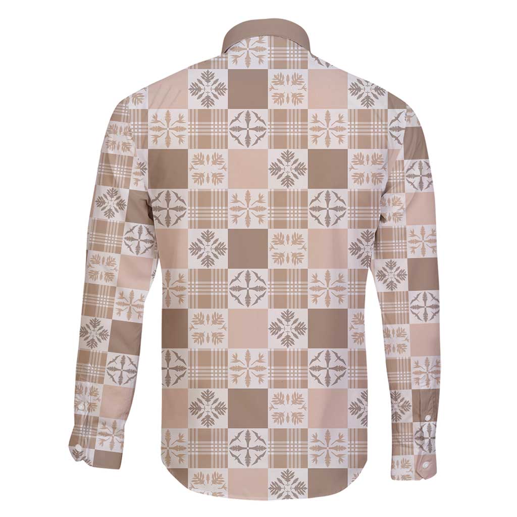 Hawaiian Palaka Quilt Pattern Family Matching Puletasi and Hawaiian Shirt Hawaii Culture Bird of Paradise Exotic Motif - Polynesian Pride