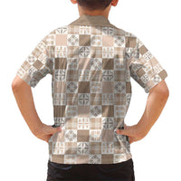 Hawaiian Palaka Quilt Pattern Family Matching Short Sleeve Bodycon Dress and Hawaiian Shirt Hawaii Culture Bird of Paradise Exotic Motif LT9 - Polynesian Pride