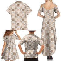 Hawaiian Palaka Quilt Pattern Family Matching Summer Maxi Dress and Hawaiian Shirt Hawaii Culture Bird of Paradise Exotic Motif LT9 - Polynesian Pride