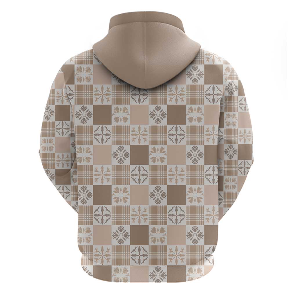 Hawaiian Palaka Quilt Pattern Hoodie Hawaii Culture Bird of Paradise Exotic Motif - Polynesian Pride