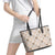 Hawaiian Palaka Quilt Pattern Leather Tote Bag Hawaii Culture Bird of Paradise Exotic Motif - Polynesian Pride