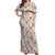 Hawaiian Palaka Quilt Pattern Off Shoulder Maxi Dress Hawaii Culture Bird of Paradise Exotic Motif - Polynesian Pride