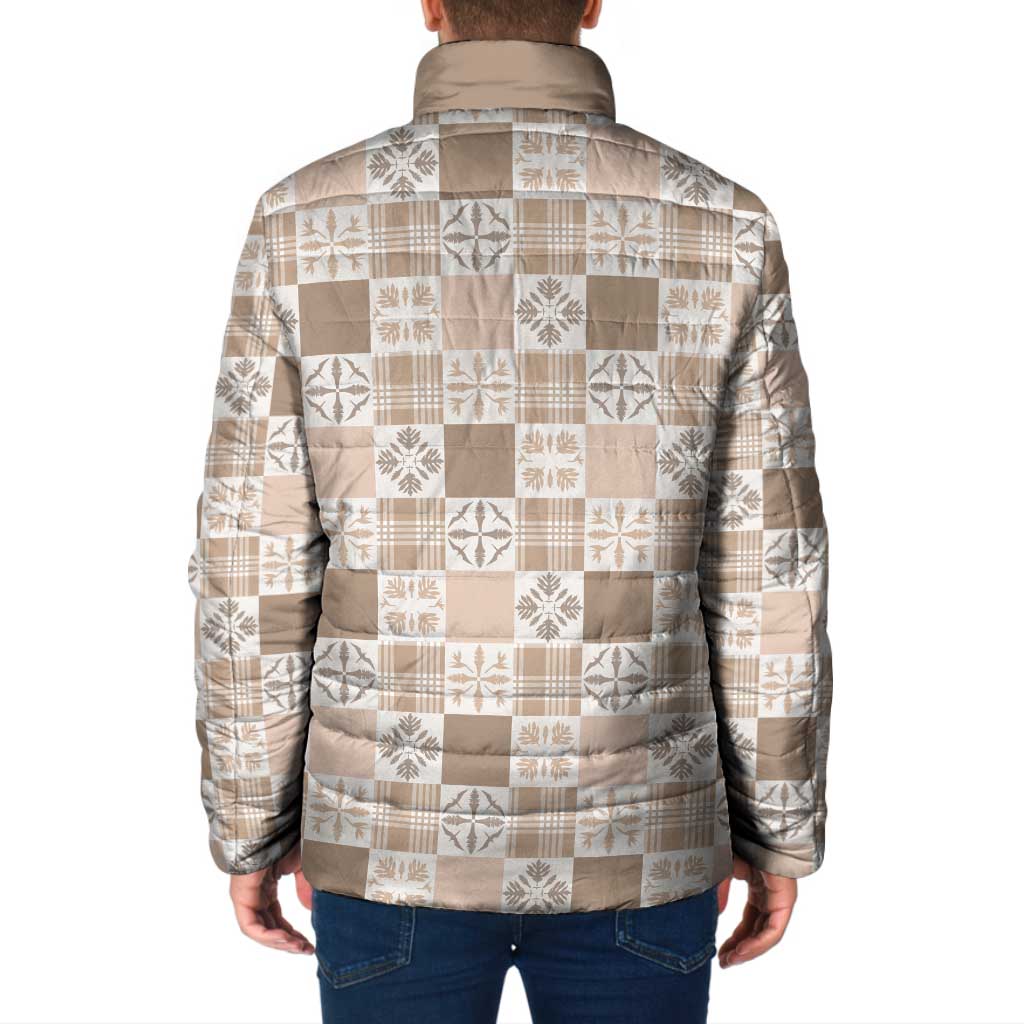 Hawaiian Palaka Quilt Pattern Padded Jacket Hawaii Culture Bird of Paradise Exotic Motif - Polynesian Pride