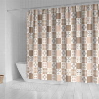 Hawaiian Palaka Quilt Pattern Shower Curtain Hawaii Culture Bird of Paradise Exotic Motif - Polynesian Pride
