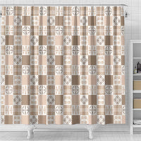 Hawaiian Palaka Quilt Pattern Shower Curtain Hawaii Culture Bird of Paradise Exotic Motif - Polynesian Pride