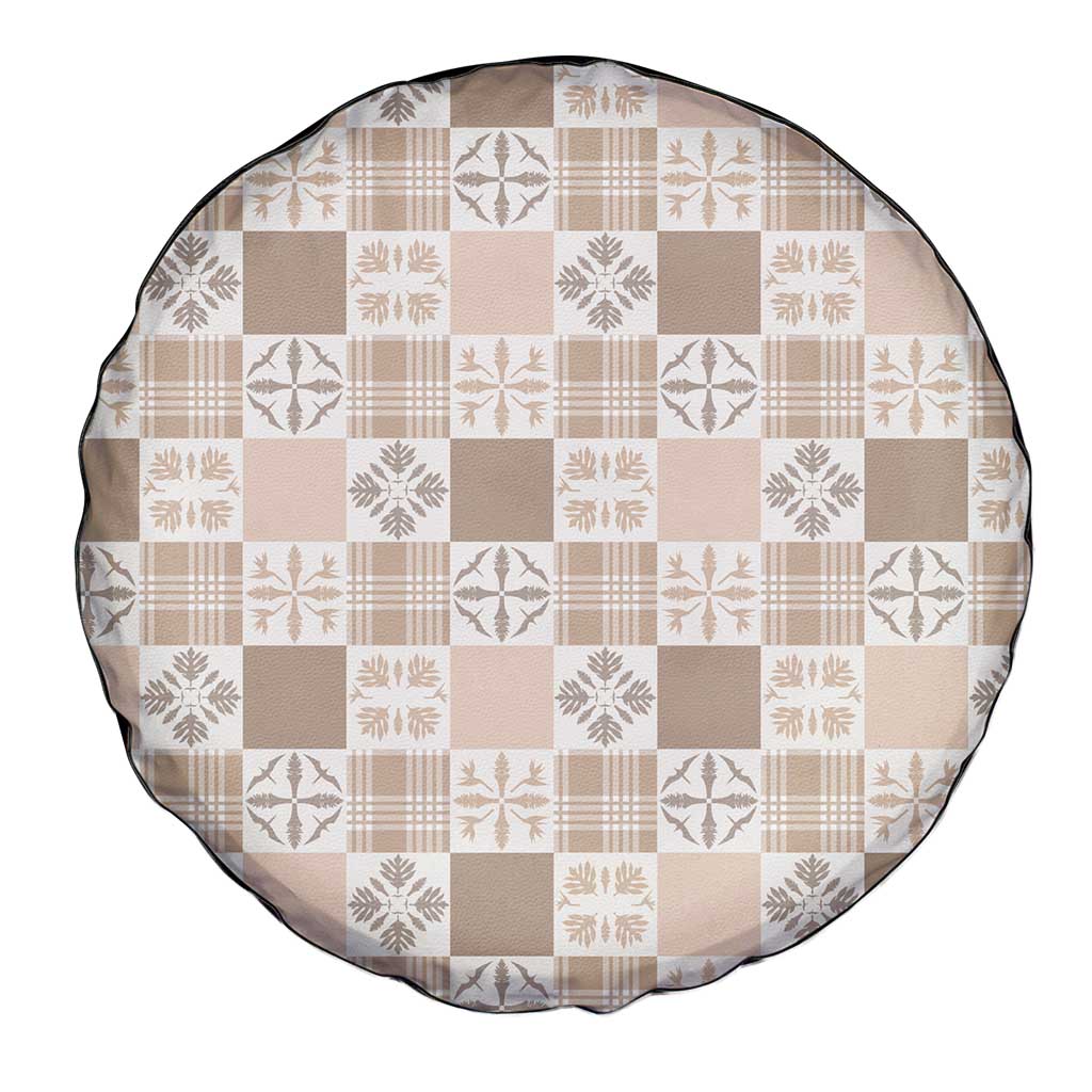 Hawaiian Palaka Quilt Pattern Spare Tire Cover Hawaii Culture Bird of Paradise Exotic Motif - Polynesian Pride