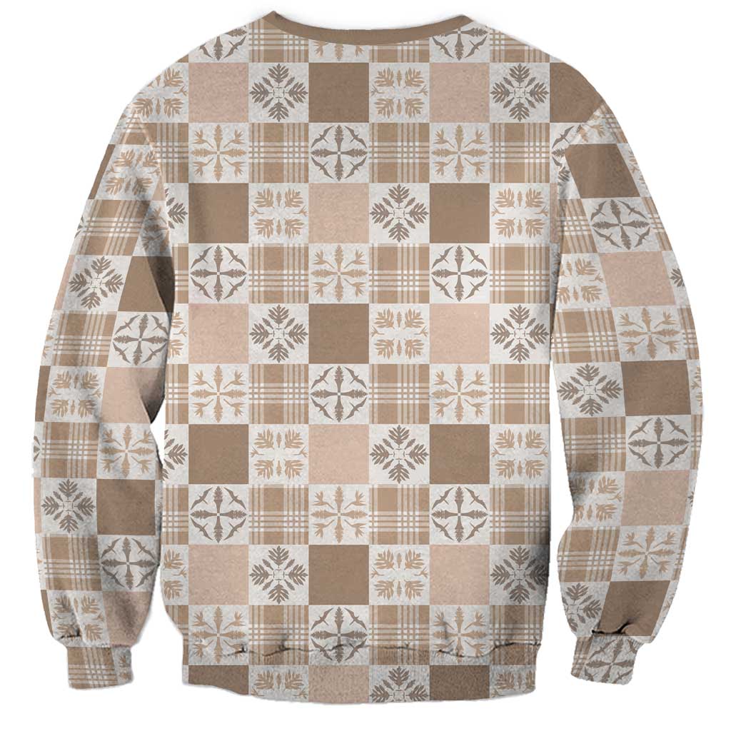 Hawaiian Palaka Quilt Pattern Sweatshirt Hawaii Culture Bird of Paradise Exotic Motif - Polynesian Pride