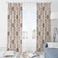 Hawaiian Palaka Quilt Pattern Window Curtain Hawaii Culture Bird of Paradise Exotic Motif - Polynesian Pride