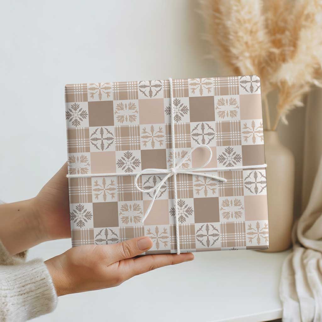 Hawaiian Palaka Quilt Pattern Wrapping Paper Hawaii Culture Bird of Paradise Exotic Motif - Polynesian Pride