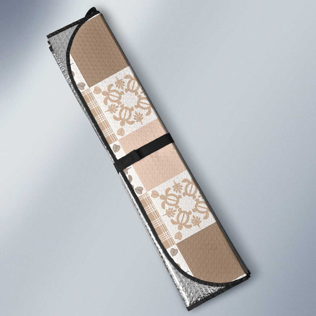 Hawaiian Palaka Quilt Pattern Auto Sun Shade Hawaii Culture Honu Turtle - Polynesian Pride