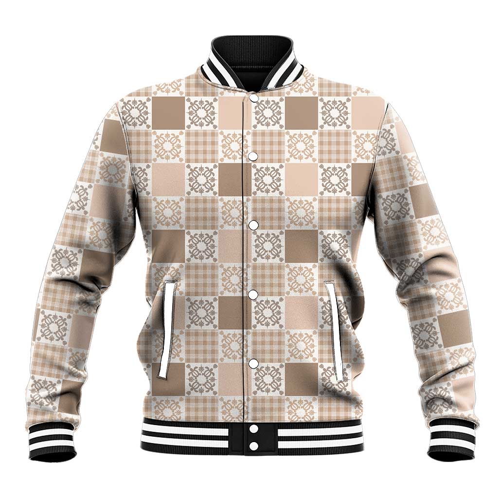 Hawaiian Palaka Quilt Pattern Baseball Jacket Hawaii Culture Honu Turtle - Polynesian Pride