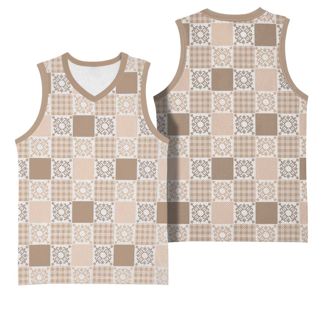 Hawaiian Palaka Quilt Pattern Basketball Jersey Hawaii Culture Honu Turtle - Polynesian Pride