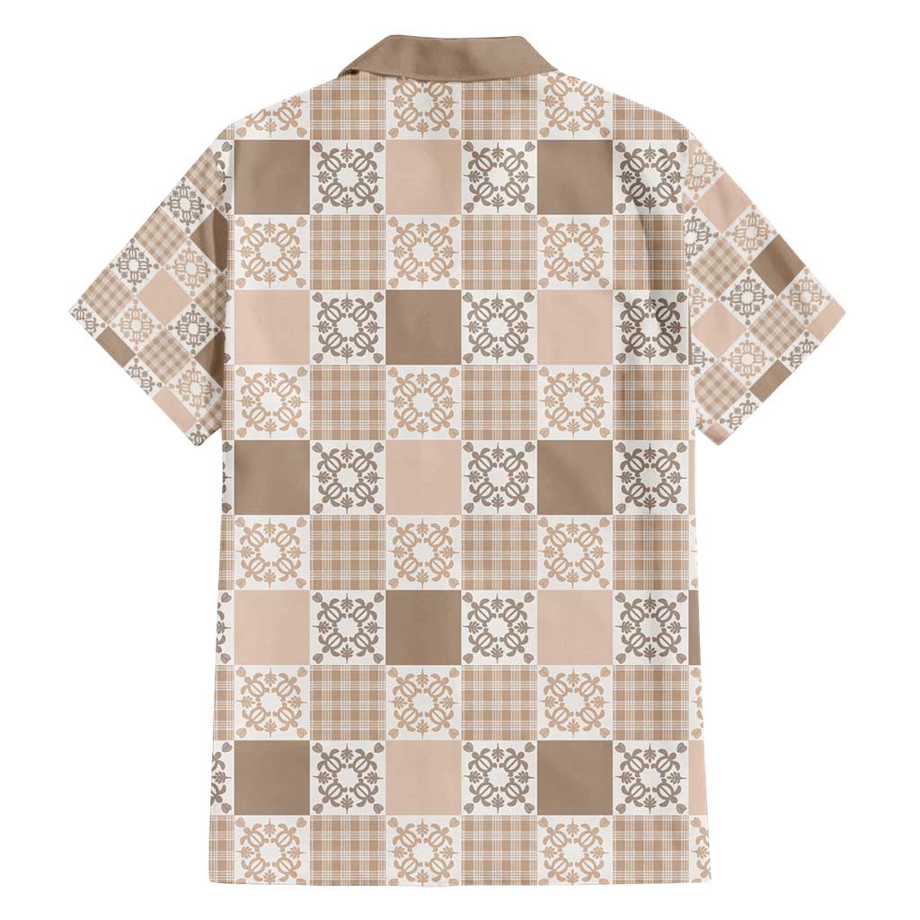 Hawaiian Palaka Quilt Pattern Family Matching Long Sleeve Bodycon Dress and Hawaiian Shirt Hawaii Culture Honu Turtle LT9 - Polynesian Pride