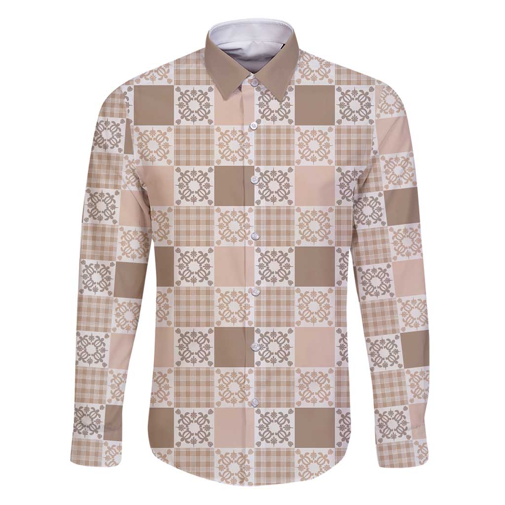 Hawaiian Palaka Quilt Pattern Family Matching Puletasi and Hawaiian Shirt Hawaii Culture Honu Turtle - Polynesian Pride