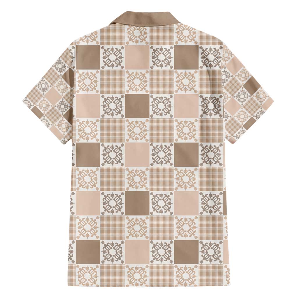 Hawaiian Palaka Quilt Pattern Family Matching Short Sleeve Bodycon Dress and Hawaiian Shirt Hawaii Culture Honu Turtle LT9 - Polynesian Pride