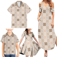 Hawaiian Palaka Quilt Pattern Family Matching Summer Maxi Dress and Hawaiian Shirt Hawaii Culture Honu Turtle LT9 - Polynesian Pride