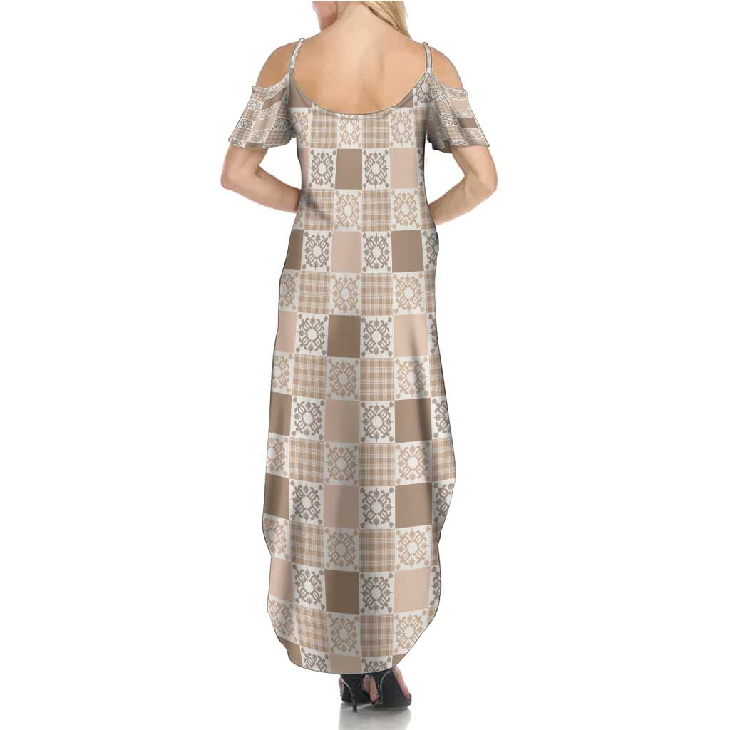 Hawaiian Palaka Quilt Pattern Family Matching Summer Maxi Dress and Hawaiian Shirt Hawaii Culture Honu Turtle LT9 - Polynesian Pride