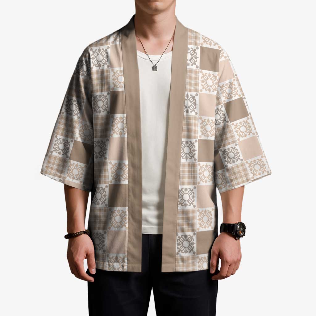 Hawaiian Palaka Quilt Pattern Kimono Hawaii Culture Honu Turtle - Polynesian Pride
