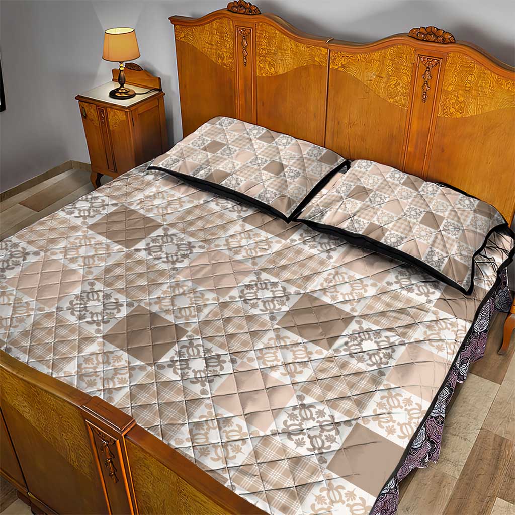 Hawaiian Palaka Quilt Pattern Quilt Bed Set Hawaii Culture Honu Turtle - Polynesian Pride