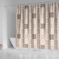 Hawaiian Palaka Quilt Pattern Shower Curtain Hawaii Culture Honu Turtle - Polynesian Pride