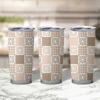 Hawaiian Palaka Quilt Pattern Tumbler Cup Hawaii Culture Honu Turtle - Polynesian Pride