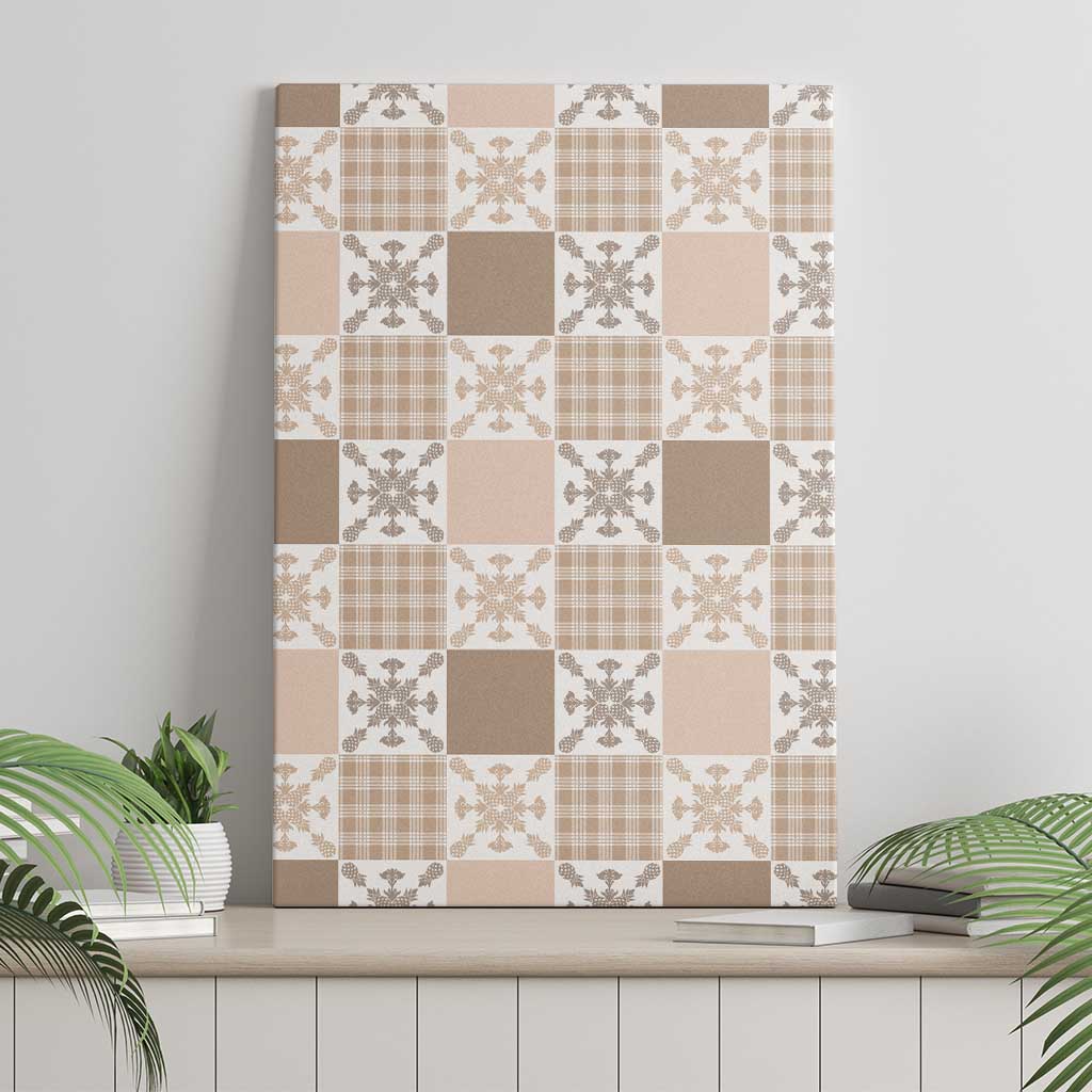 Hawaiian Palaka Quilt Pattern Canvas Wall Art Hawaii Culture Pineapple - Polynesian Pride
