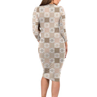 Hawaiian Palaka Quilt Pattern Family Matching Long Sleeve Bodycon Dress and Hawaiian Shirt Hawaii Culture Pineapple LT9 - Polynesian Pride