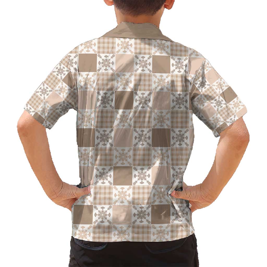 Hawaiian Palaka Quilt Pattern Family Matching Off Shoulder Maxi Dress and Hawaiian Shirt Hawaii Culture Pineapple LT9 - Polynesian Pride
