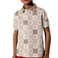 Hawaiian Palaka Quilt Pattern Kid Polo Shirt Hawaii Culture Pineapple - Polynesian Pride
